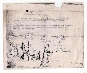 6 Airborne Division Special Order of the Day, signed by members of Lt Bob Midwood's stick, 4 June 1944.