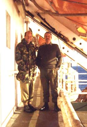 Rev David Cooper and Tom Godwin, 2 PARA, MV Norland, 1982