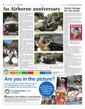 Newspaper article from the Cornish West Briton on Trebah Military Day 2012