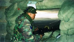 Mark Magreehan at an Observation Post on TV Hill, Kabul, Afghanistan, 2002