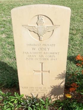 Grave of Pte W Odey, Khayat Beach Cemetery, 1 January 2015.