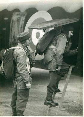 Paratroopers emplaning for a training exercise.
