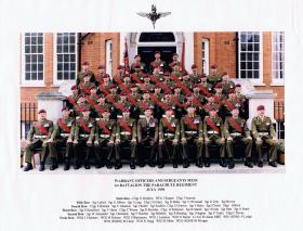 Warrant Officers and Sergeants Mess, 1 PARA, July 1996.