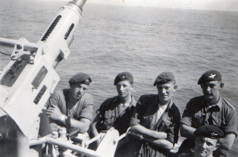 Men of A Coy 3PARA on board HMS Triumph en route to Middle East 1951