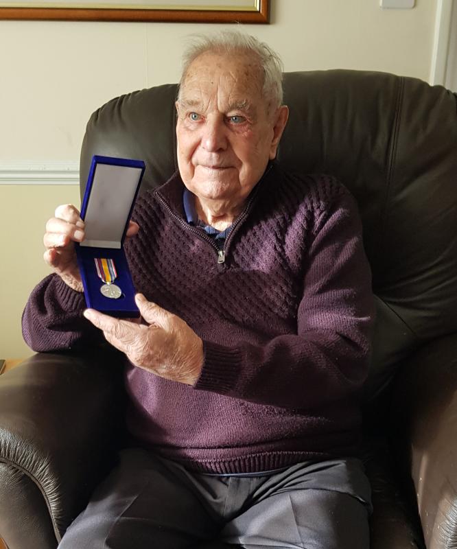 Bill Larder with Arnhem 75 Anniversary Commemorative Medal 