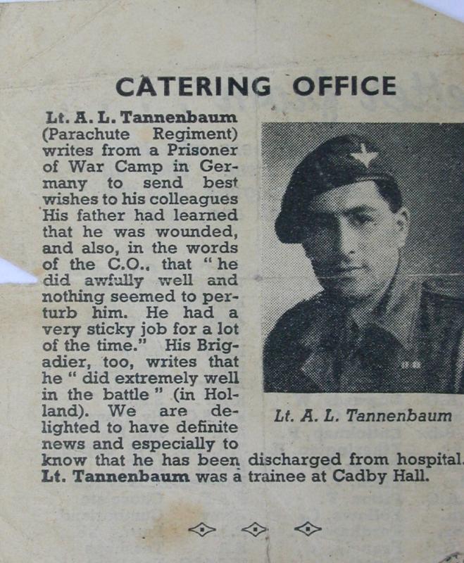 Lt Albert L.Tannenbaum newspaper article 