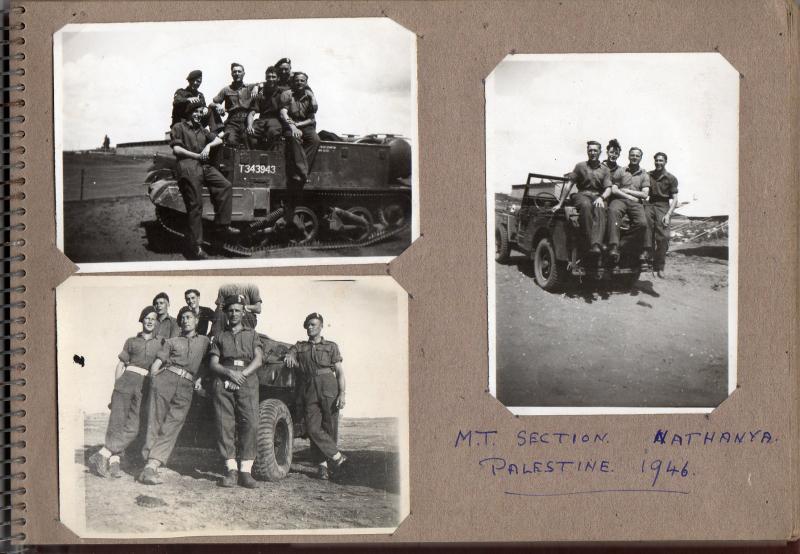 3 Photos of MT Section Nathanya 1946 including Jeep, Carrier and Dingo Armoured Car