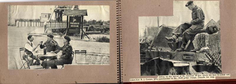 Image of Pegasus Bridge and knocked out German SP Gun in Breville 1944