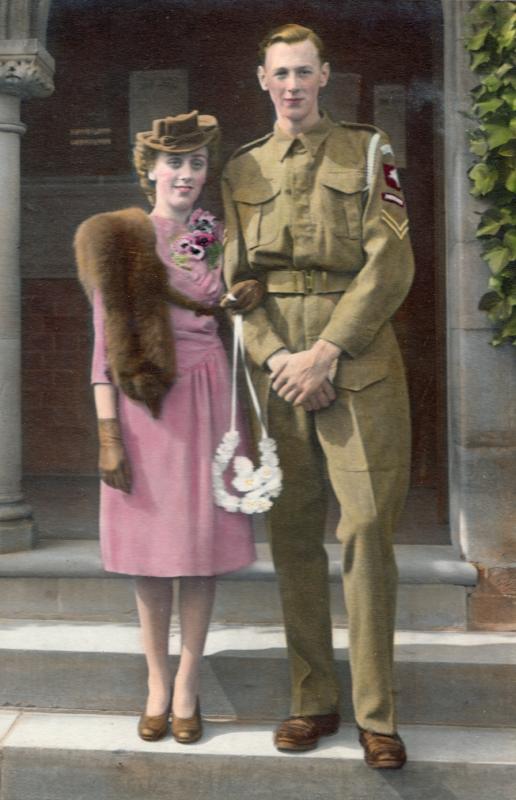 OS Bernard A Cummins on his wedding day 8 April 1944