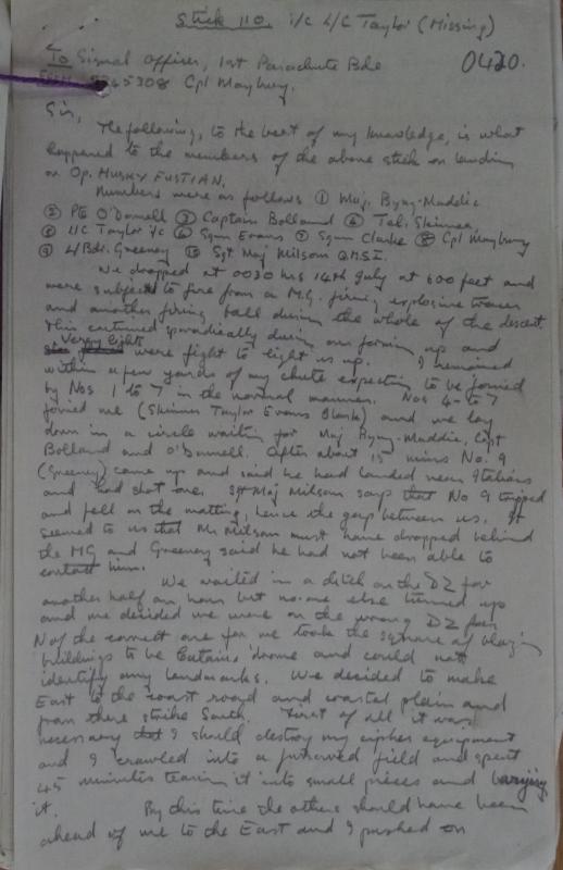 1 Para Bde Sigs Report July 1943