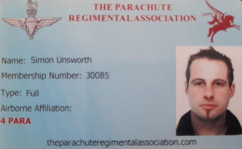OS PRA membership card Simon Unsworth