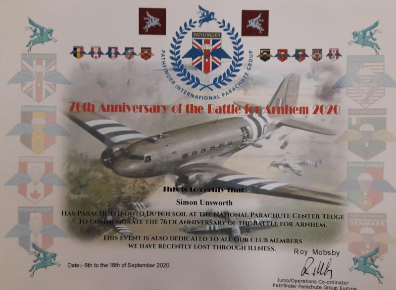 OS 76th Anniversary Arnhem Parachute Jump Simon Unsworth
