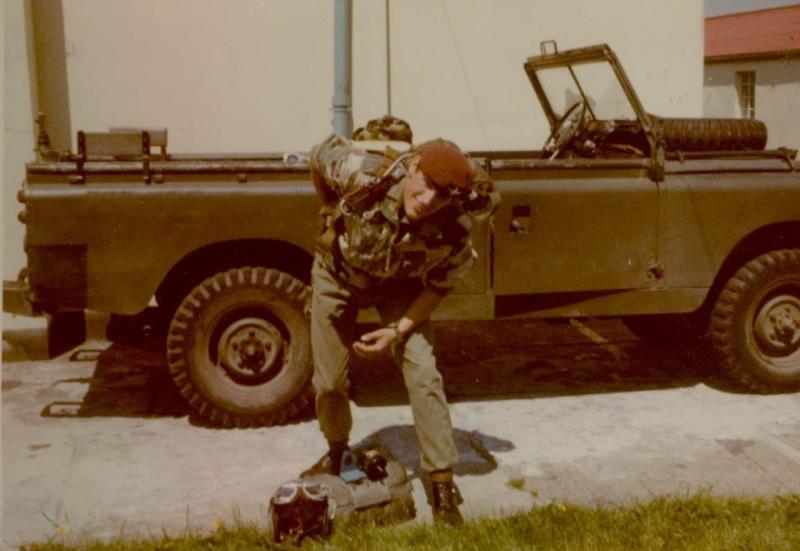 Erwin Haley with free fall kit and Land Rover