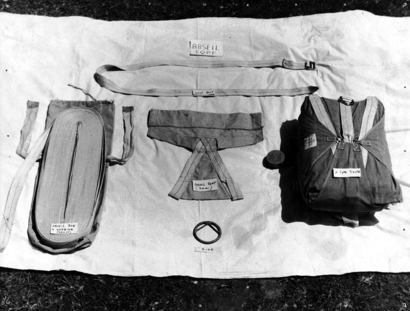 Image from Airborne Assault Archives showing abseil equipment