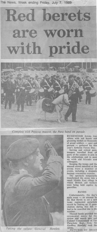 Newspaper Article with image of Paras marching