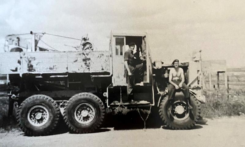 OS Michael Paternoster with Scammell Explorer Dhekelia, Cyprus 1963