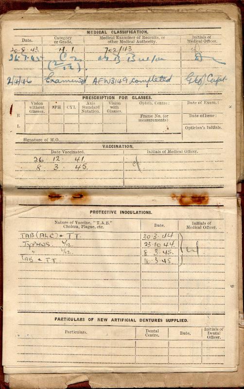 AA Pte J Montgomery Pay Book 7