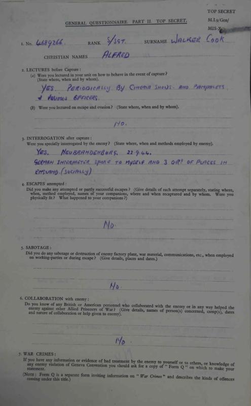 OS M19 POW Questionnaire Alfred W Cook GM pg 2