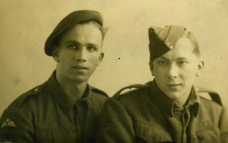 OS Dvr GS Smith with unknown friend, England March 1944