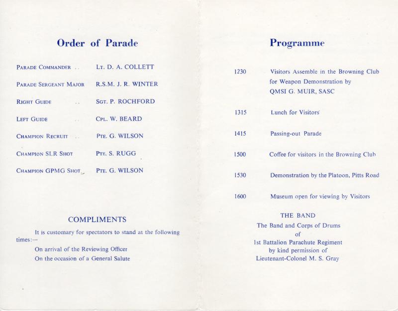 350 Platoon Passing out Parade booklet May 1970 2