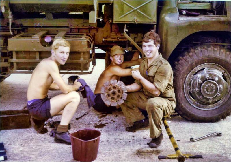 OS Charles M Preece repairing clutch on lorry