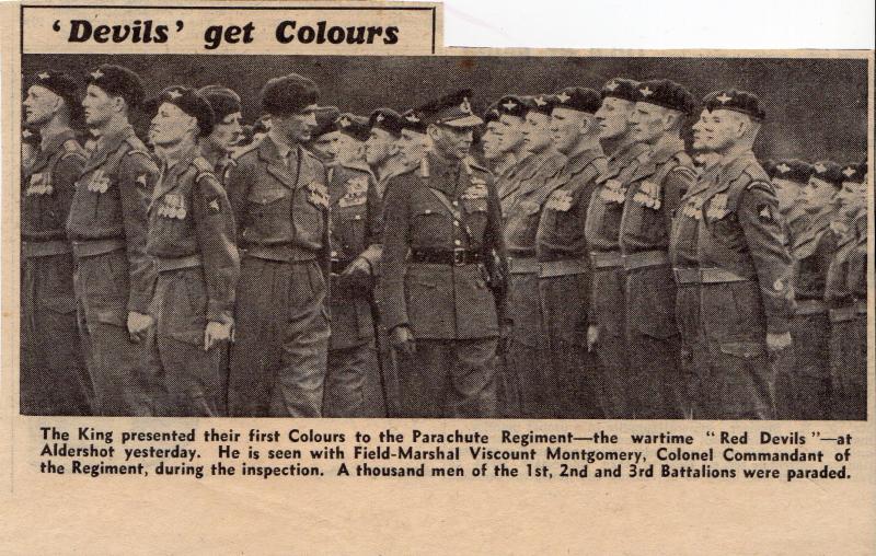 Presentation of Colours 1950 'Devils Get Their Colours'
