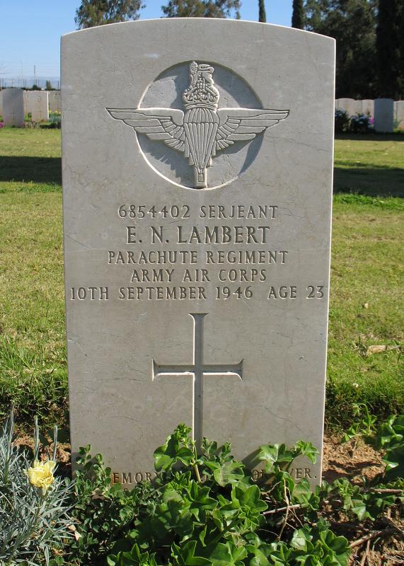 OS Grave of Sgt  Ernest N Lambert, Ramleh War Cemetery, Israel