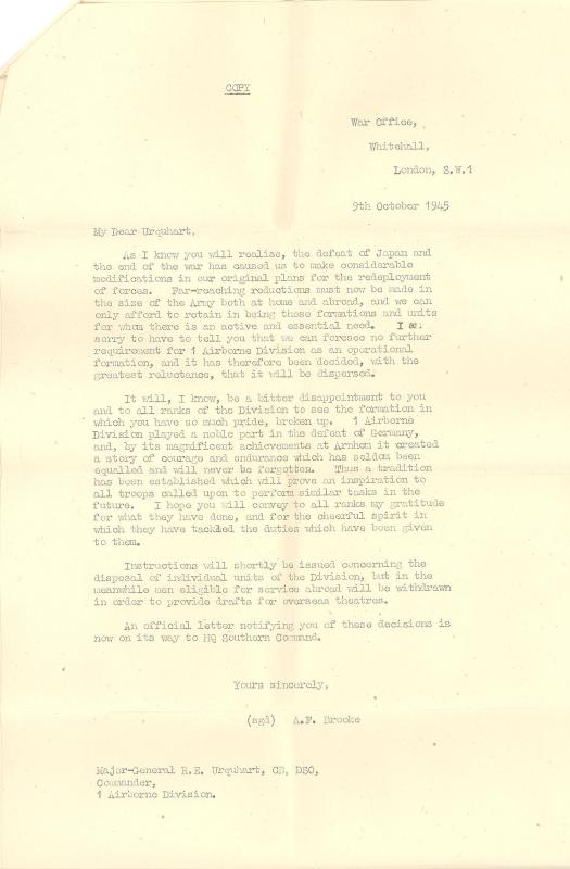 Dispersal of 1st Airborne Div Letter page 2