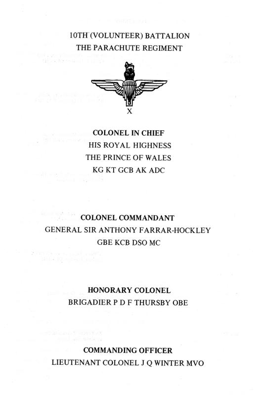 OS 10 Para Presentation of Colours 1983 booklet page 1