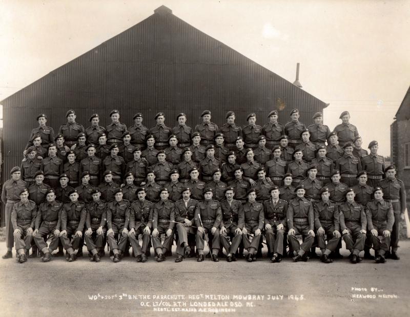 Warrant Officer’s & Sergeant’s Mess, 3rd Battalion, The Parachute Regiment. Melton Mowbray, July 1945.