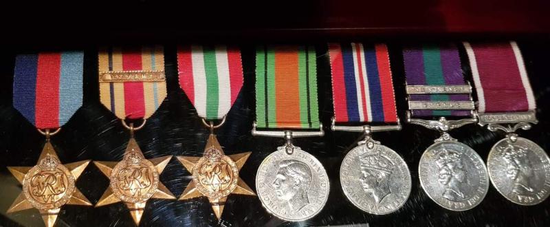 Colour image of the medal set of SJ Marshall.