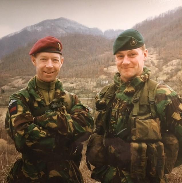 OS James Ellery and a Marine in Bosnia