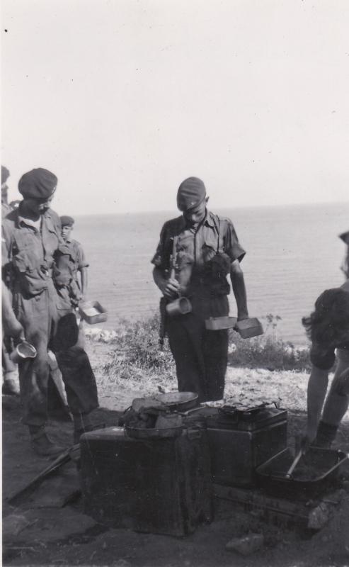 OS 1951-07-24 3 Para exercise L-Cpl Ron Hardstone gets his breakfast Cyprus 