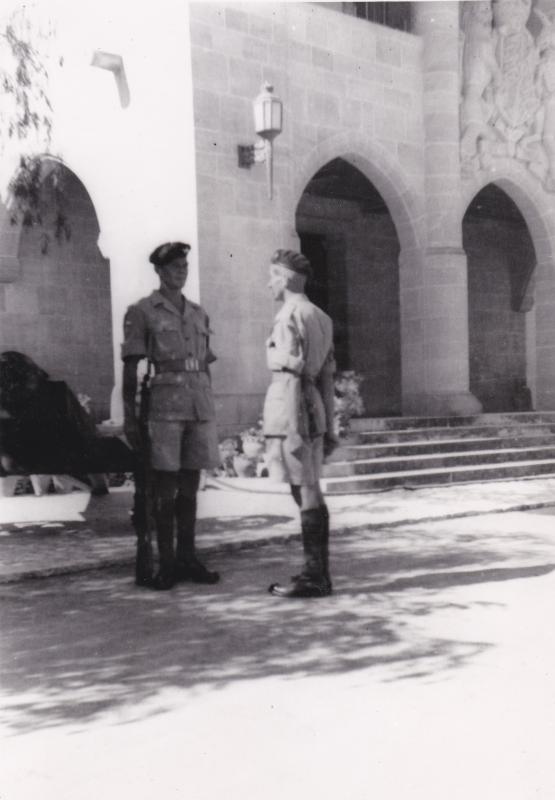 OS 1951-08 Guard duty, Governor's residence, Nicosia,3 Para, Cyprus