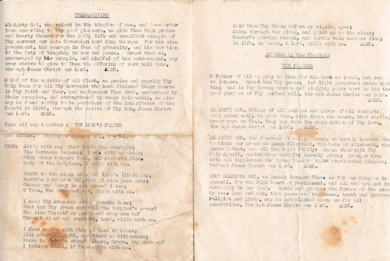 OS 1952-02-10 George V1 Memorial Service sheet for 3 Para (3)