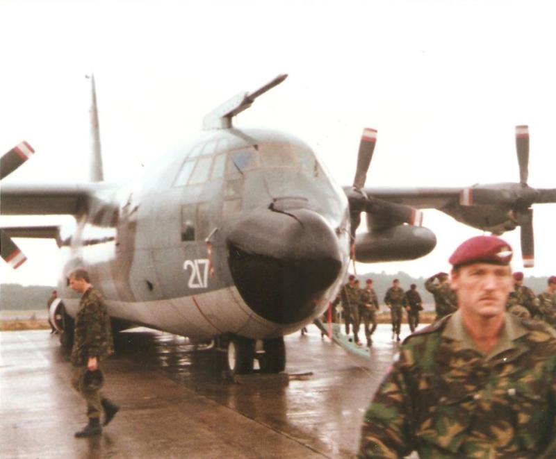 OS C130 & 10 Para having landed on airfield in the Netherlands circa 1991