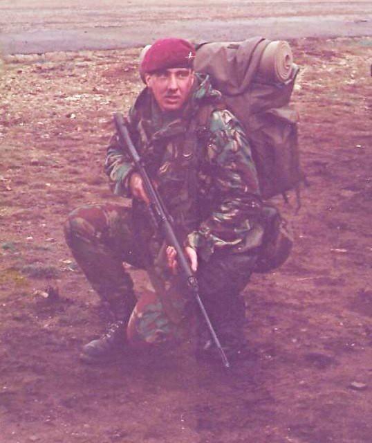OS Pte Simpson on patrol training circa 1988