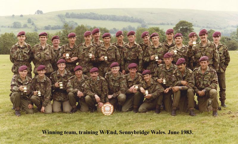 OS Training Brecon/Sennybridge. CO's presentation to winning team Oct 1983  1