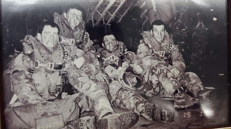 OS members of the 2 Para mortar platoon prior to jumping in a UK Exercise