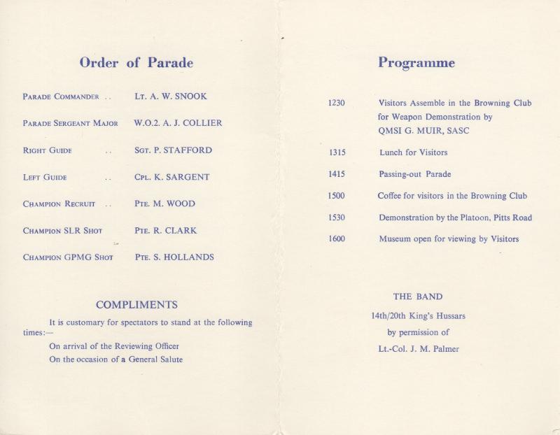 AA Passing out parade booklet 361 Pln April 1971   2