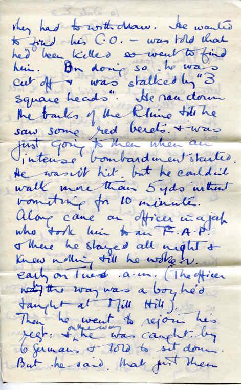 OS Letter written by Alan Bush's sister describing Alan's involvement at Arnhem page 2