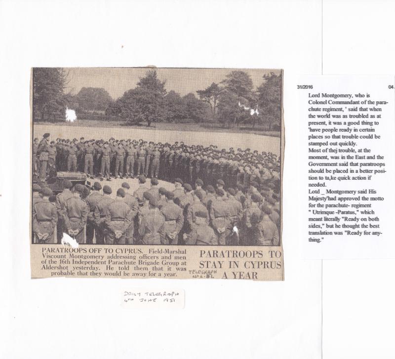 OS Monty addresses Paras, Aldershot 2 June 1951