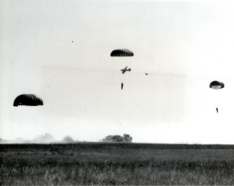 AA Paratroopers landing with Hastings in the sky