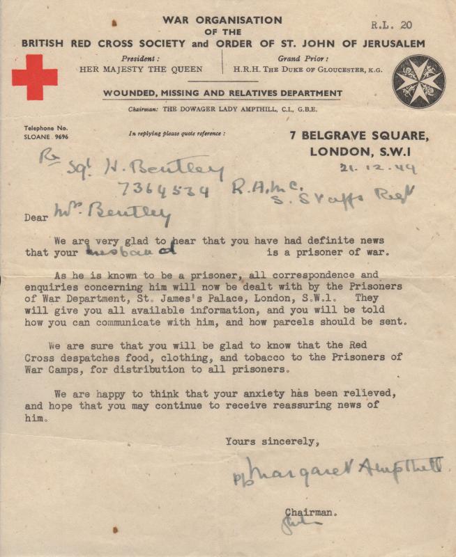 AA Red Cross Letter 12 Dec 1944
