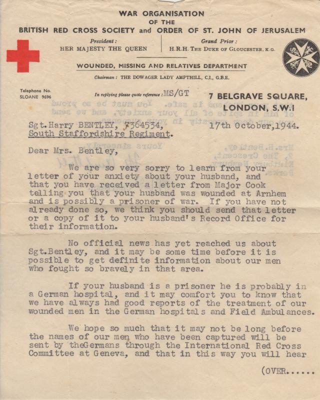 AA Red Cross Letter 17 Oct 1944