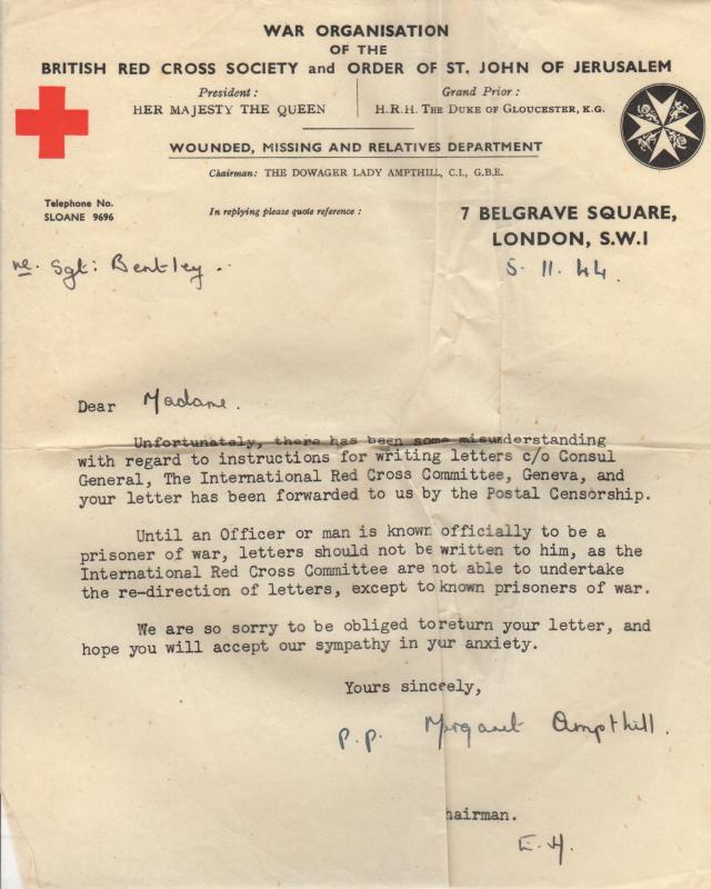 AA Red Cross Letter 5 Nov 1944