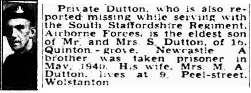 OS Stanley Dutton newspaper report