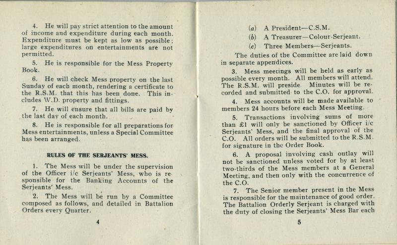 OS Sgt.E.Hewitt. AAC Holding Bn. Mess Rules. 1946 (4)