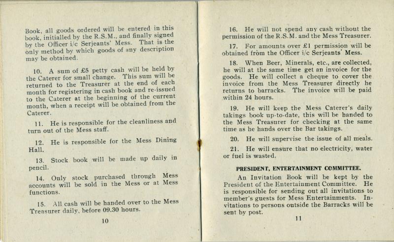 OS Sgt.E.Hewitt. AAC Holding Bn. Mess Rules. 1946 (7)
