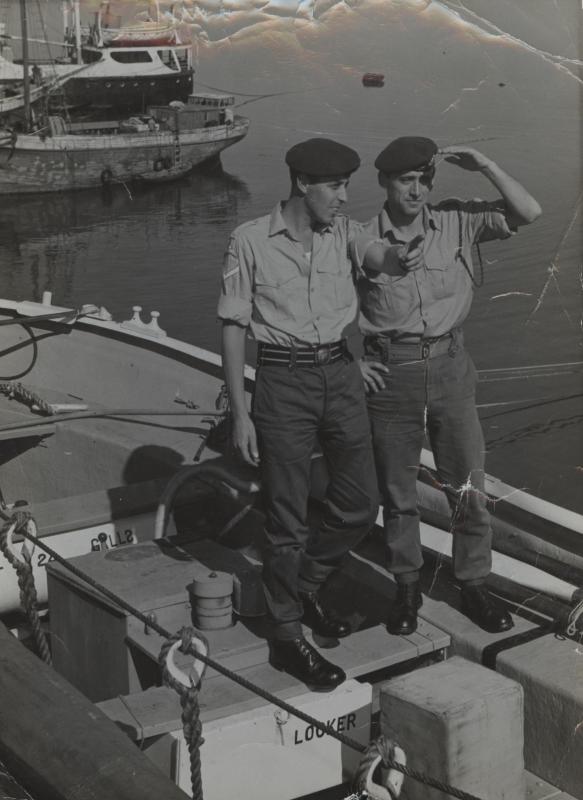 Ernest Lewis standing on a boat during a 2 week camp in Cyprus